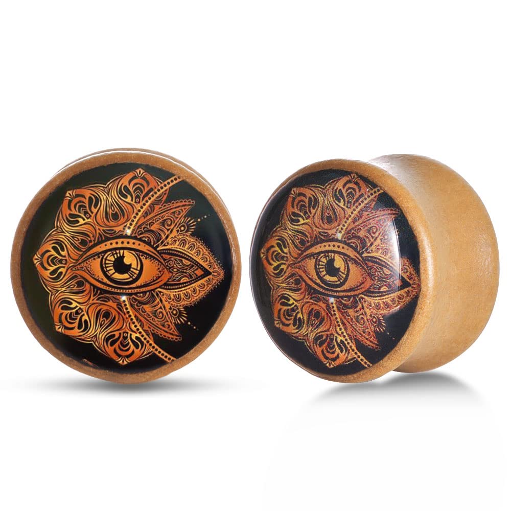 2 PCS Ear Gauges Resin Wood Stretching Ear Tunnels Expanders Body Piercing Jewelry