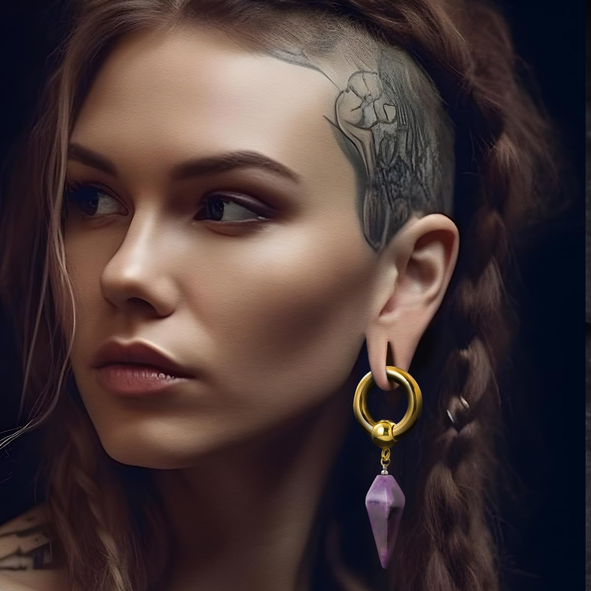 2g Ear Hanger Heavy Dangle Gauge Plug For Women 6mm Ear Weight For Stretched Ears Opal Gauge Tunnels For Ear Women Body Piercing Jewelry