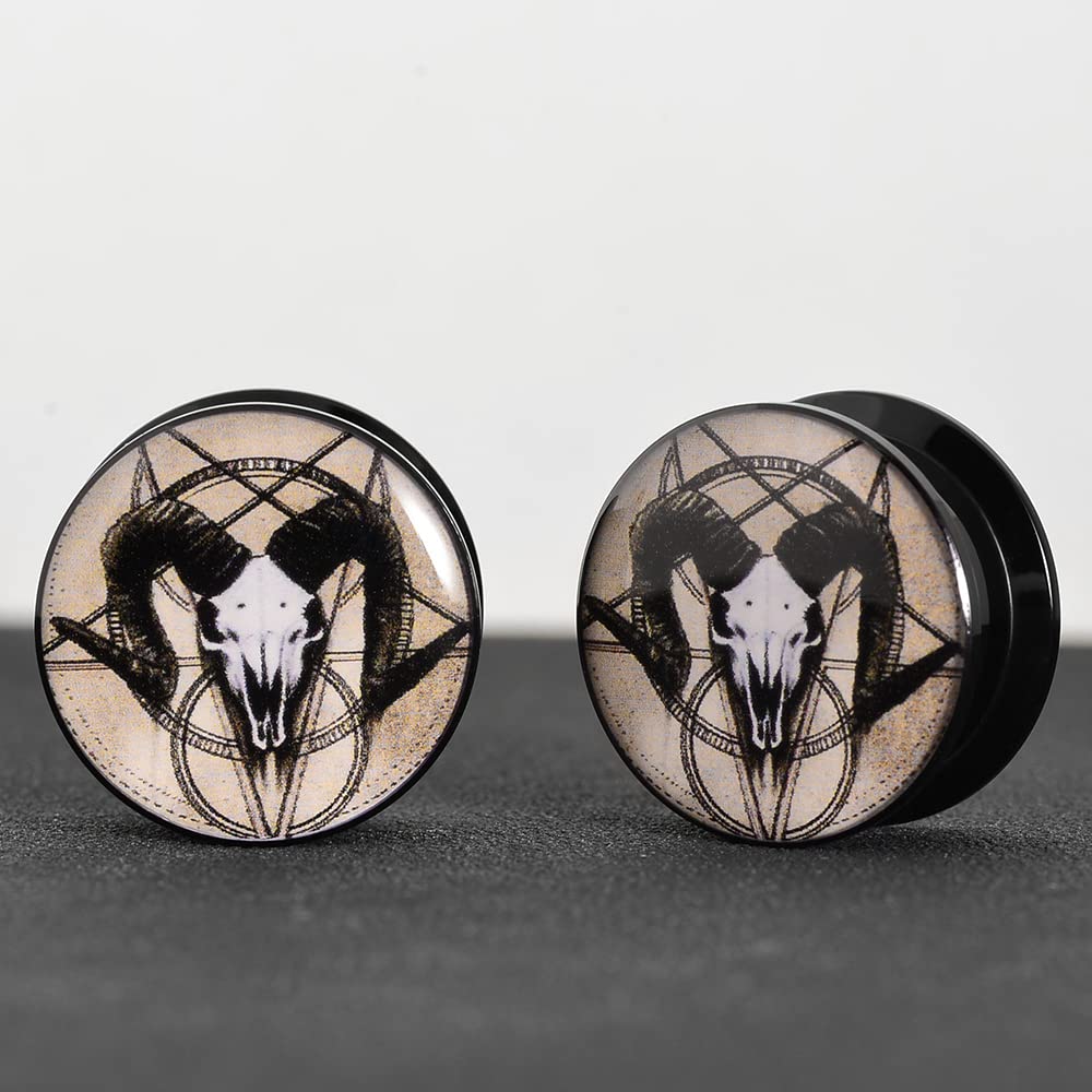 1 Pair Acrylic Solid Screw On Ear Plugs Tunnels Jack Skellington Scream Resin Allergy Free Stretche Nightmare Before Christmasr For Women Men Body Piercing Jewelry