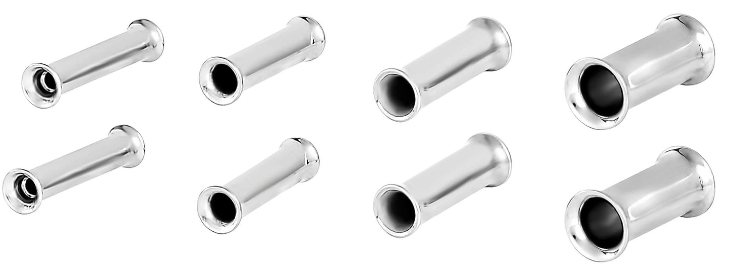 Forbidden Body Jewelry Ear Gauges, Ear Tunnels, Tunnels For Ears, 12G-2 Inch Surgical Steel Mirror Finish Double Flared Tunnel Plug Earrings (Sold in Pairs)