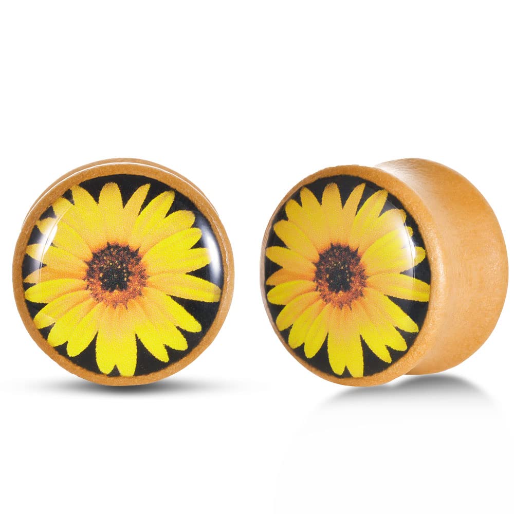 2 PCS Ear Gauges Resin Wood Stretching Ear Tunnels Expanders Body Piercing Jewelry