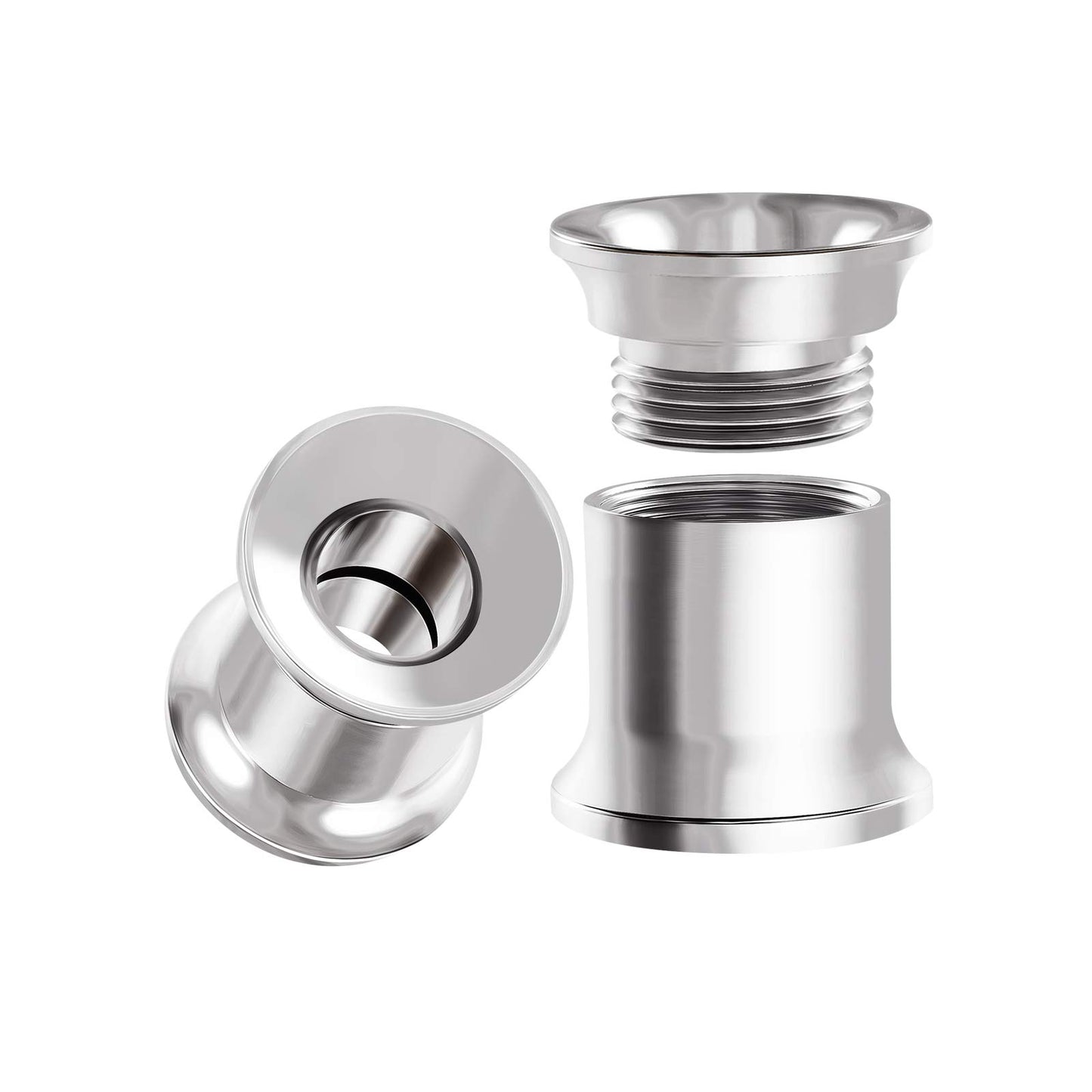 Pair of Internal Screw 316L Surgical Steel Double Flared Saddle Piercing Jewelry Stretcher Ear Plug Earring Lobe flesh Tunnel