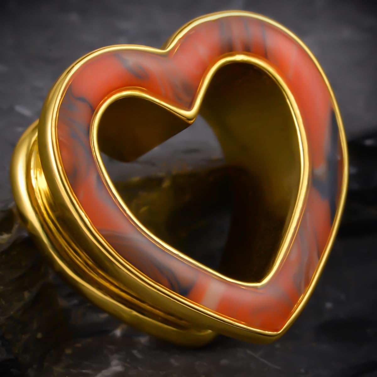 1 Pair 6mm-16mm Ear Gauge Teardrop Colour Opal Double Flared Plug Tunnels For Stretched Ears Brass Saddle Plug Gauges Women Body Piercing Jewelry