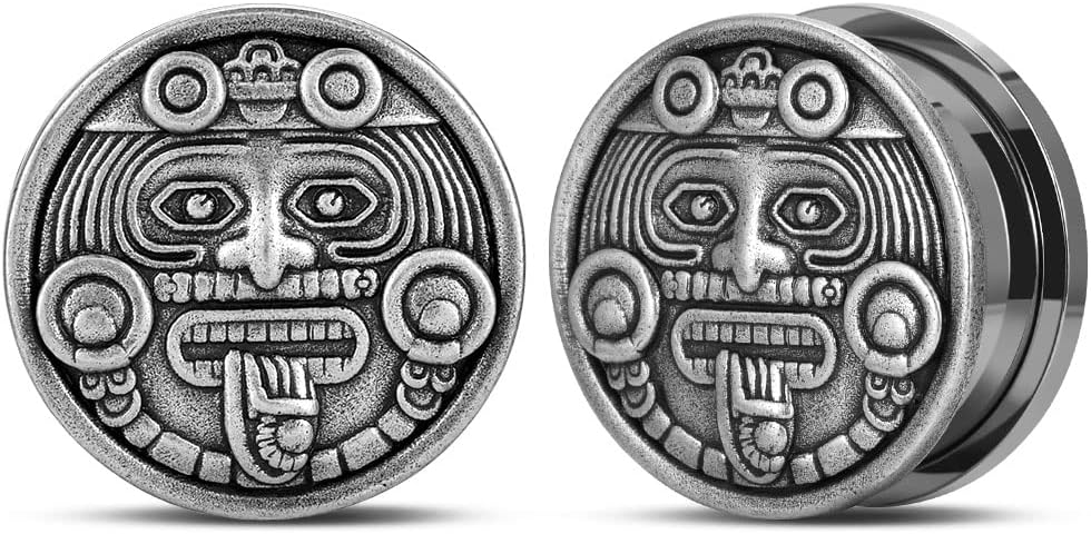 1 Pair Stainless Steel Screw Ear Gauges Flesh Tunnels Plugs Punk Cross Stretcher Piercing For Men Women Gauge 8mm-25mm