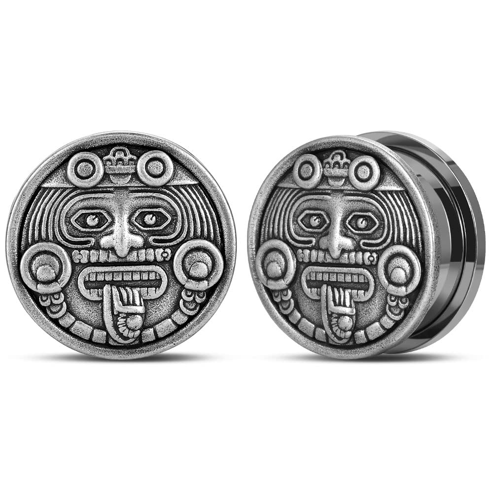 1 Pair Stainless Steel Screw Ear Gauges Flesh Tunnels Plugs Punk Cross Stretcher Piercing For Men Women Gauge 8mm-25mm