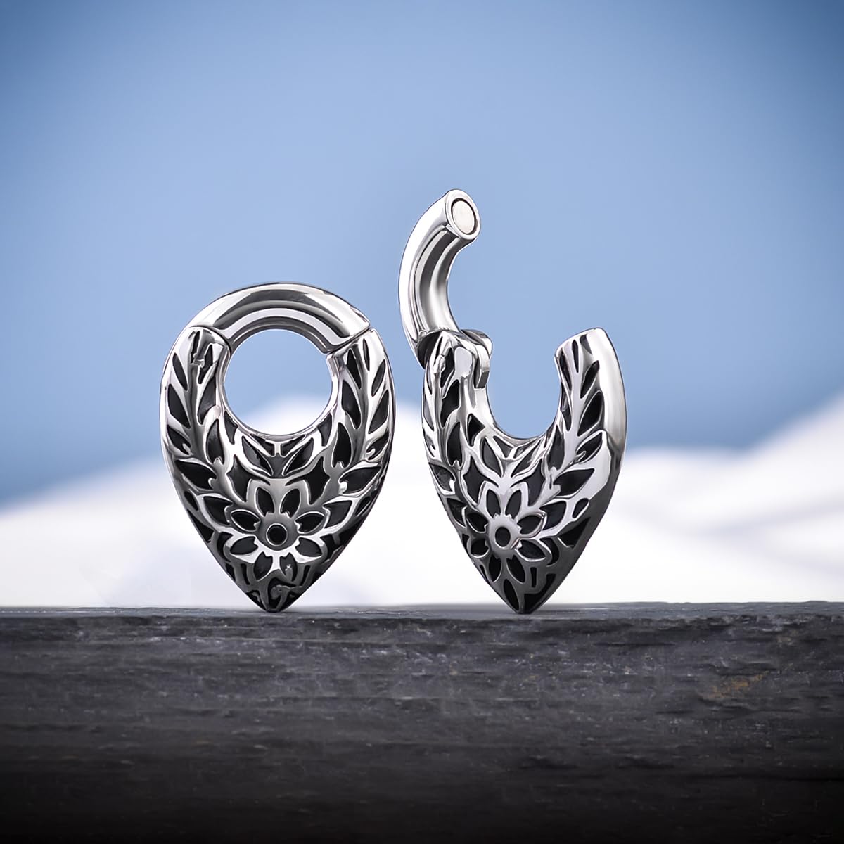 1 Pair 2g Ear Weights For Stretched Ears Plug Gauge Ear Hanger Heavy Water Drop Shape 6mm Dangle Earrings Women Body Piercing Jewelry