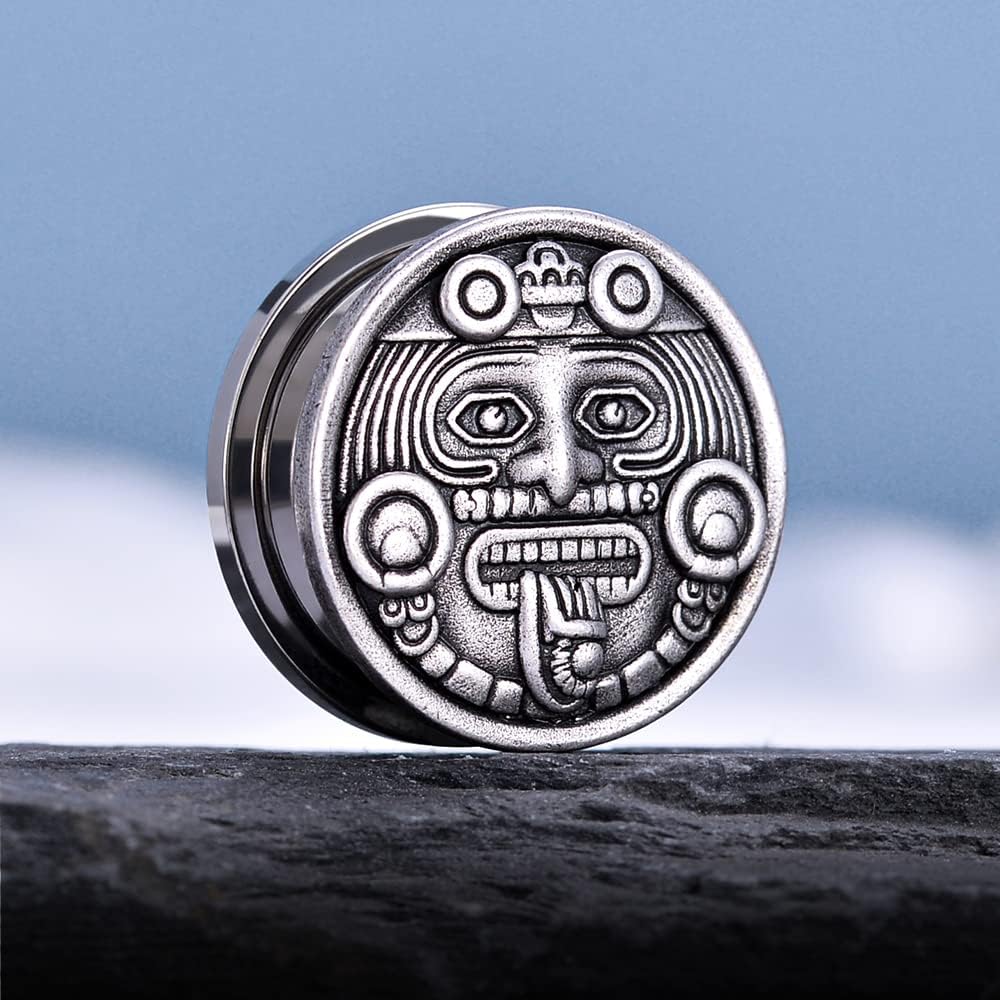 1 Pair Stainless Steel Screw Ear Gauges Flesh Tunnels Plugs Punk Cross Stretcher Piercing For Men Women Gauge 8mm-25mm