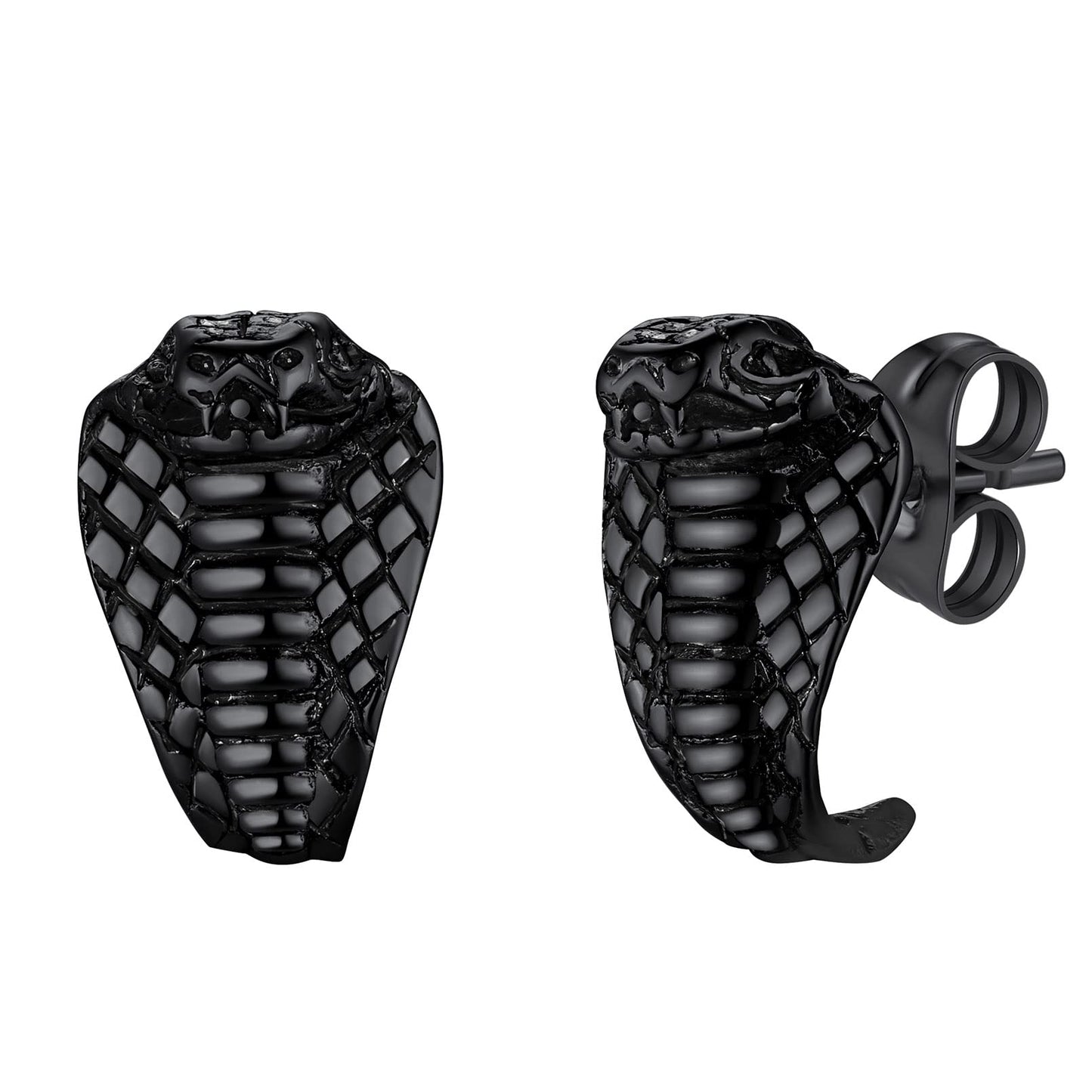 FaithHeart Dragon/Dinosaur/Snake Hoop Earrings for Men, Sturdy Stainless Steel Punk Biker Animals Hypoallergenic Jewelry, Gift Box