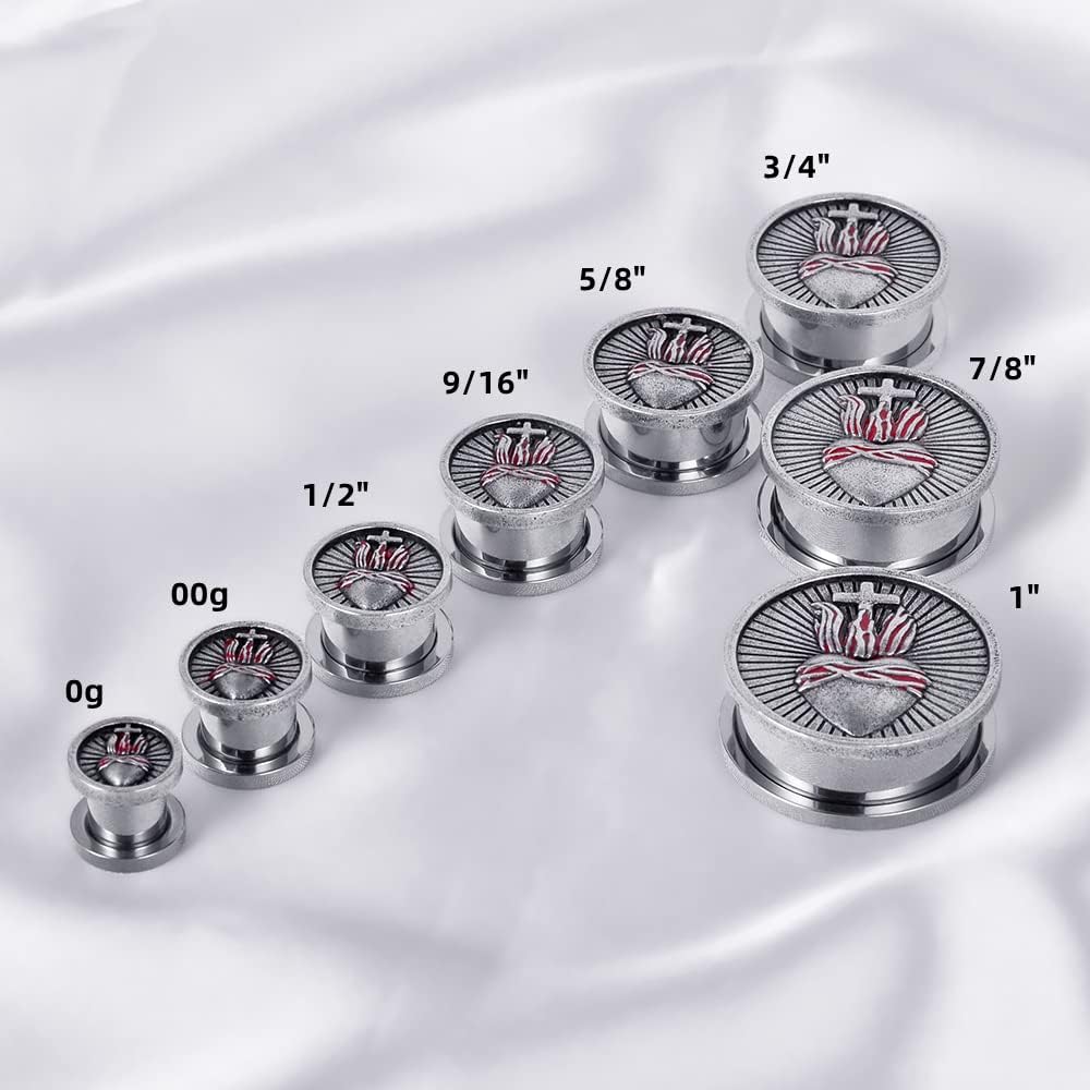1 Pair Stainless Steel Screw Ear Gauges Flesh Tunnels Plugs Punk Cross Stretcher Piercing For Men Women Gauge 8mm-25mm