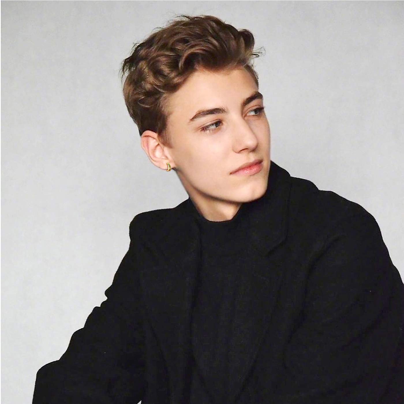 Stainless Steel Hoop Earrings For Men's Women's,Silver/Gold/Black/Blue Hypoallergenic Round Huggie Earrings,Fashion Punk Earrings Piercing Jewelry Gift for Boys Girls