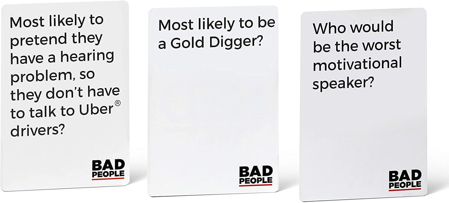 BAD PEOPLE Party Game - RED Expansion -100 New Question Cards for The Hilarious Adult Card Game for Fun Parties and Board Games Night with Your Group - Find Out What Your Friends Really Think of You