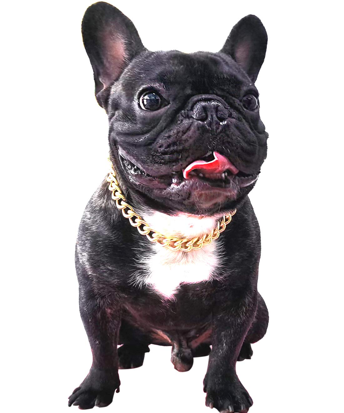 Gold Chain Dog Collar-15mm Cute Dog Collar Pet Gold Necklace Bulldog Light Metal Puppy Jewelry 20" Chain Puppy Costume