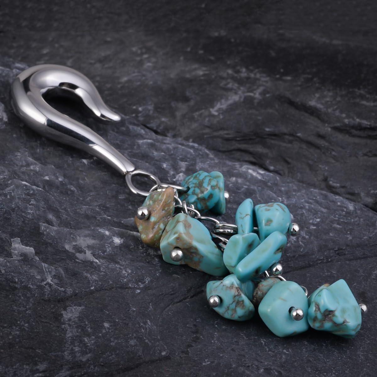 2G Ear Hanger Dangle Plug Gauges For Women 6mm Ear Gauge Weighted Plug Stainless Steel Ear Weight Stretcher Piercing Earrings Women Body Piercing Jewelry