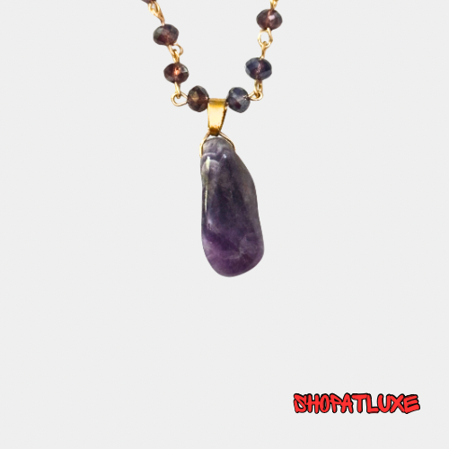 AMETHYST And Crystal BEADED NECKLACE