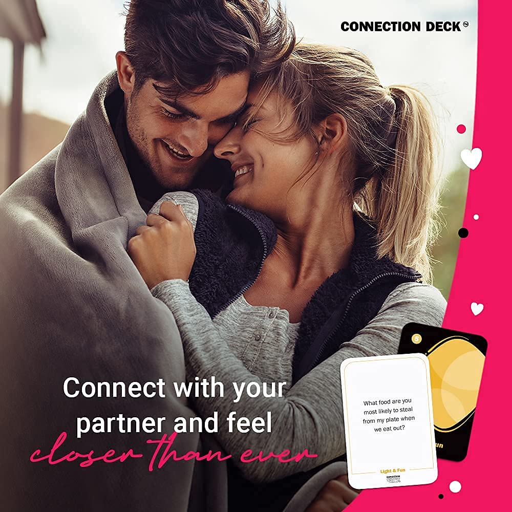 Card Game for Couples - Connecting and Revealing Questions to Ignite A Deeper Relationship - Perfect for Anniversary, Date Night & More (100 Cards)