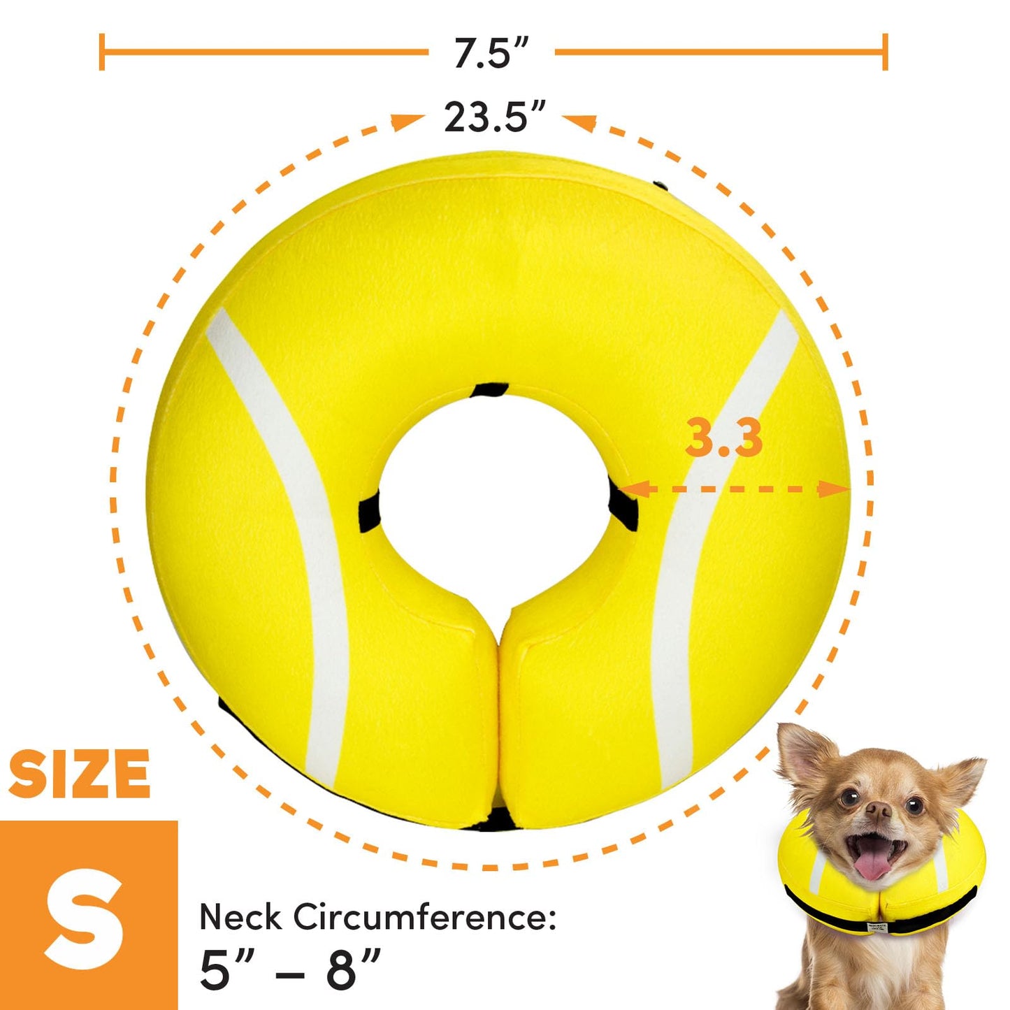BENCMATE Protective Inflatable Collar for Dogs and Cats - Soft Pet Recovery Collar Does Not Block Vision E-Collar (X-Large, Blue)