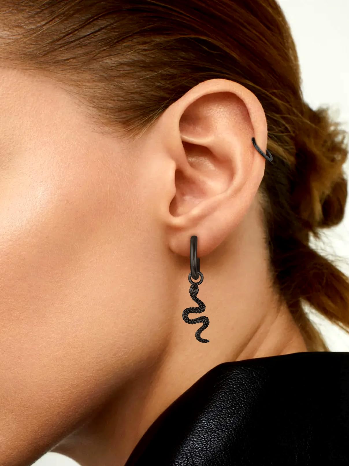 FaithHeart Dragon/Dinosaur/Snake Hoop Earrings for Men, Sturdy Stainless Steel Punk Biker Animals Hypoallergenic Jewelry, Gift Box