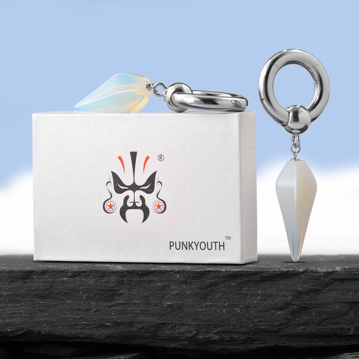 2g Ear Hanger Heavy Dangle Gauge Plug For Women 6mm Ear Weight For Stretched Ears Opal Gauge Tunnels For Ear Women Body Piercing Jewelry