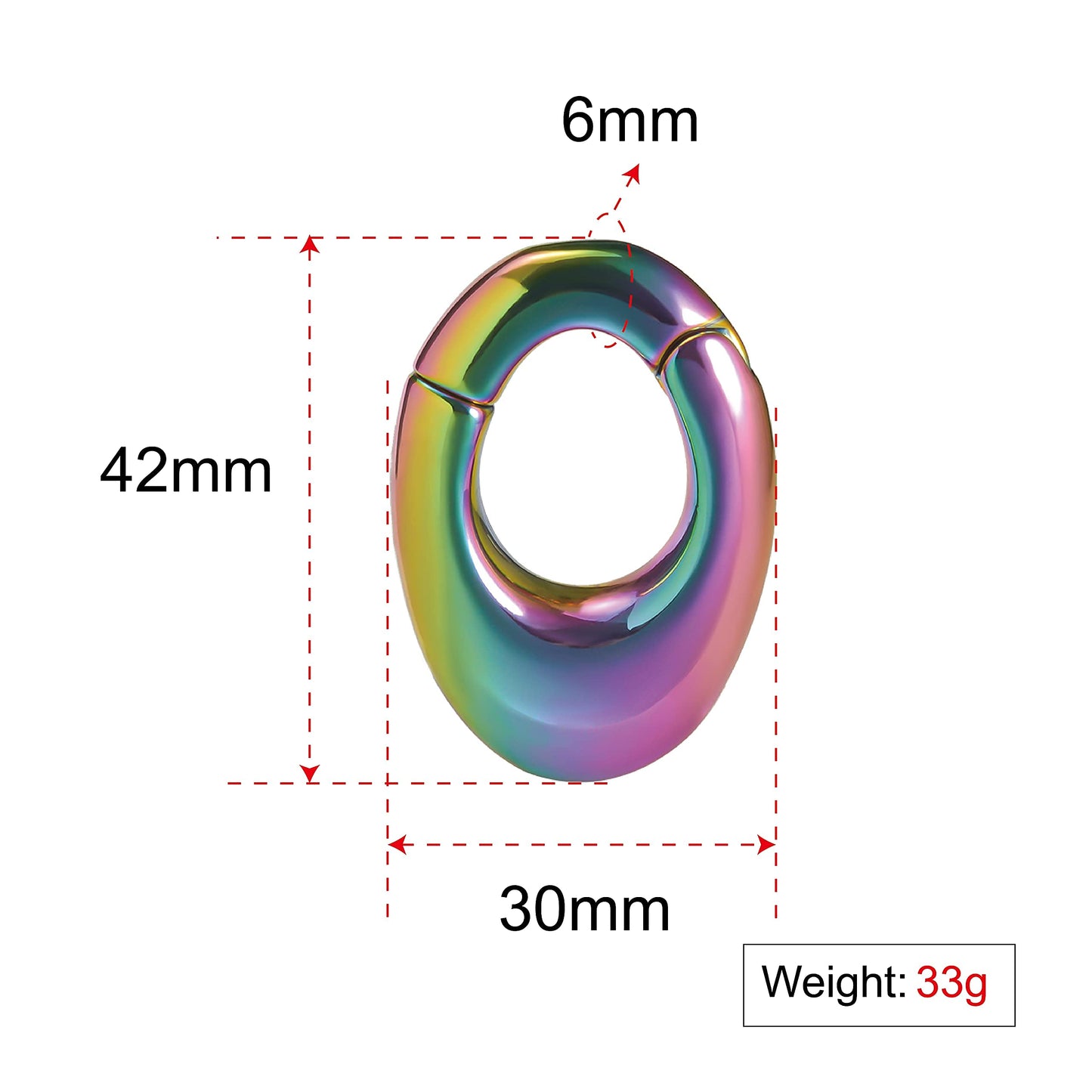 Ear Hanger Weights for Stretched Ear Lobe Stainless Steel Ear Gauges 2g(6mm) Ear Plugs Tunnels Body Piercing Jewelry Kit