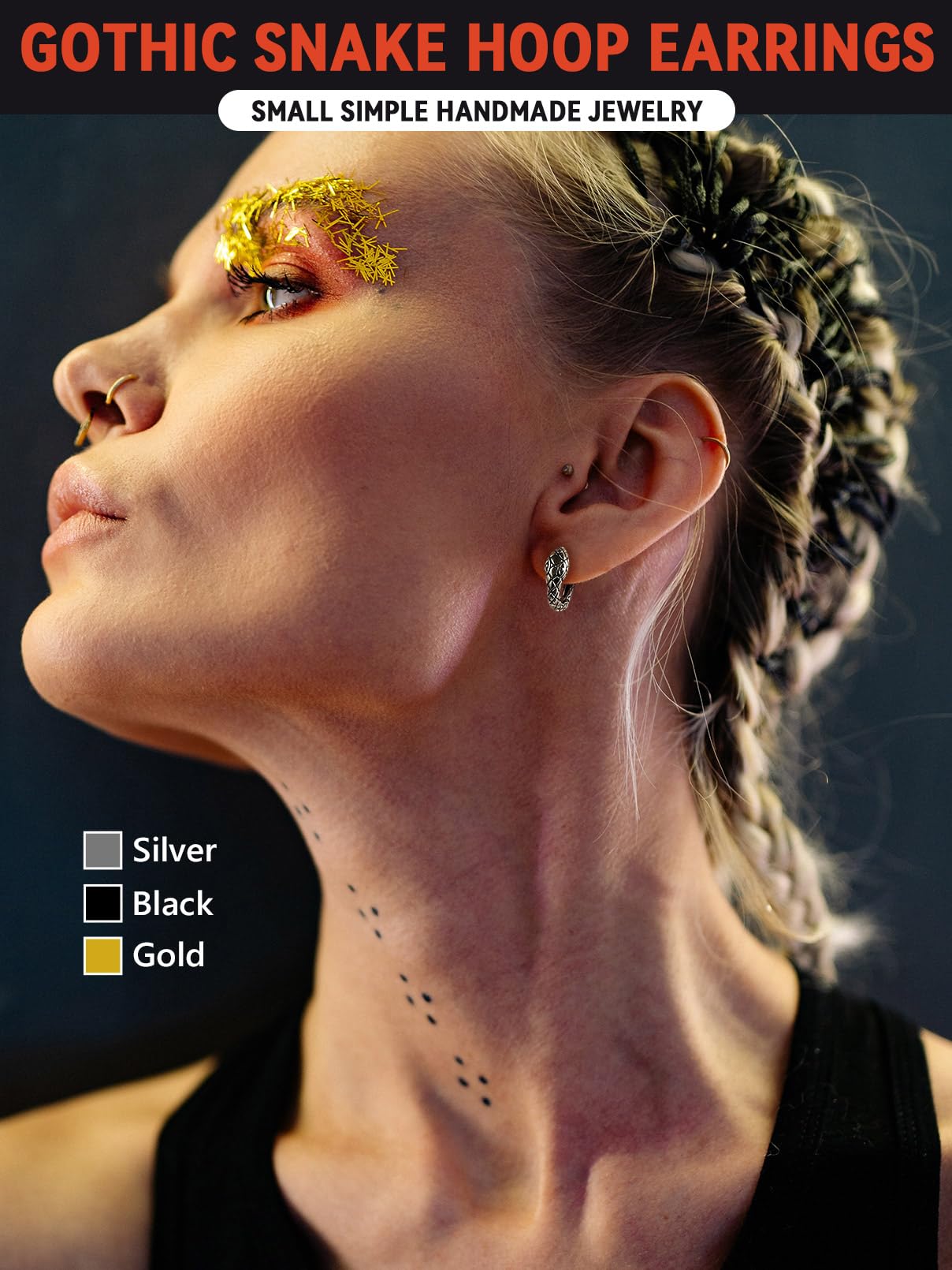 FaithHeart Dragon/Dinosaur/Snake Hoop Earrings for Men, Sturdy Stainless Steel Punk Biker Animals Hypoallergenic Jewelry, Gift Box