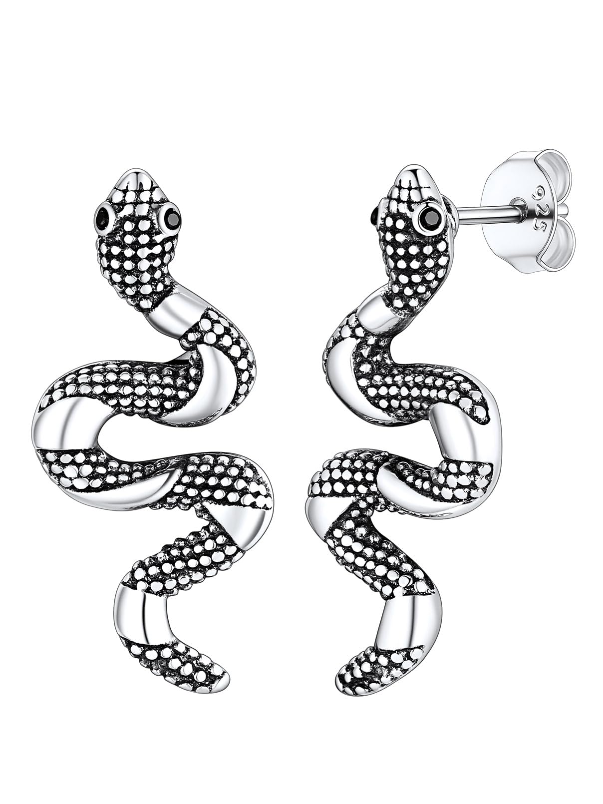 FaithHeart Dragon/Dinosaur/Snake Hoop Earrings for Men, Sturdy Stainless Steel Punk Biker Animals Hypoallergenic Jewelry, Gift Box
