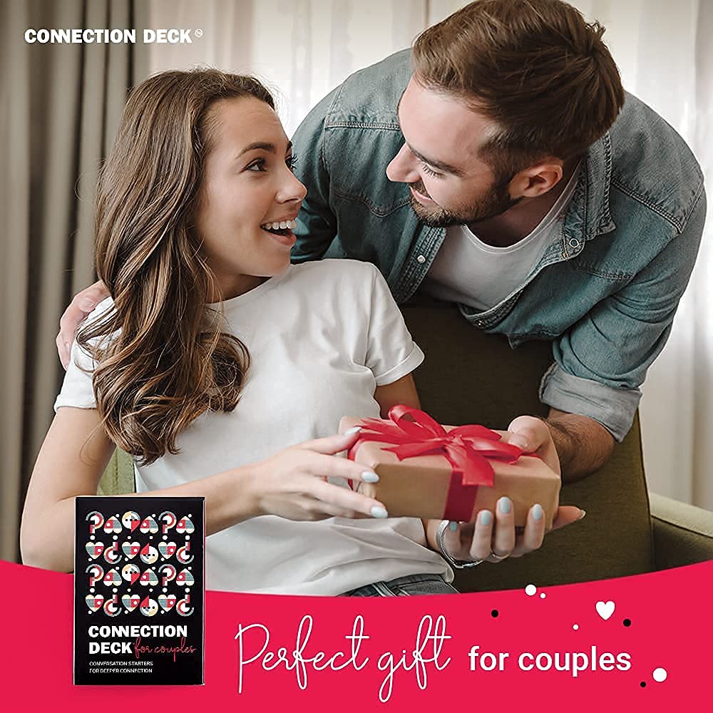 Card Game for Couples - Connecting and Revealing Questions to Ignite A Deeper Relationship - Perfect for Anniversary, Date Night & More (100 Cards)