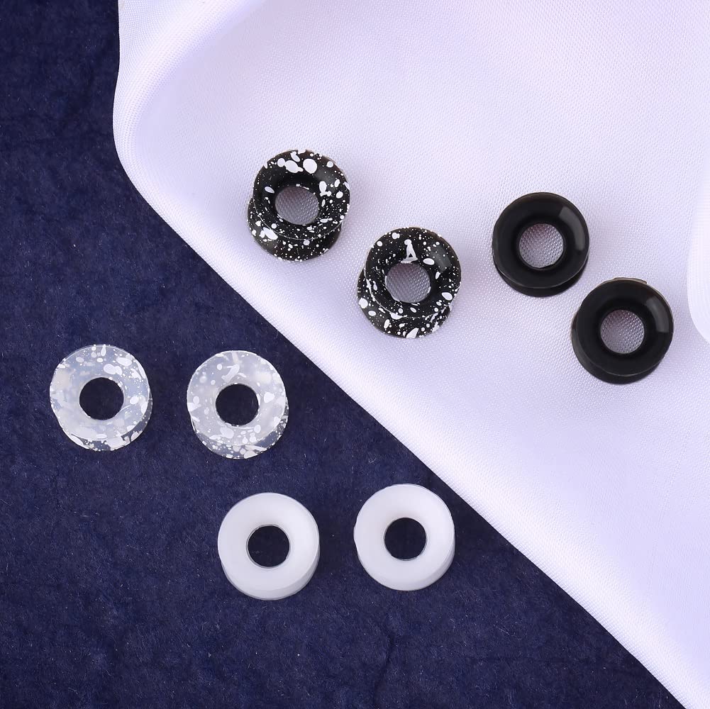 OUFER 8PCS Silicone Ear Gauges Flexible Ear Tunnels Plugs Stretchers Expander Double Flared Flesh Ear Piercing Jewelry for Women Men