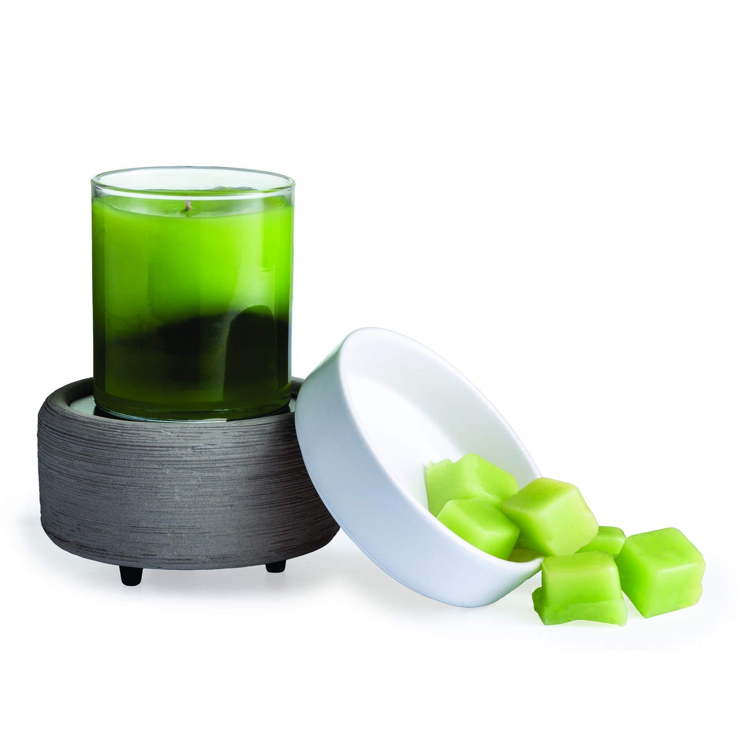 Candle Warmers Etc 2-In-1 Candle and Fragrance Wax Melt Warmer For Warming Scented Candles or Wax Melts and Tarts With To Freshen Room, Slate