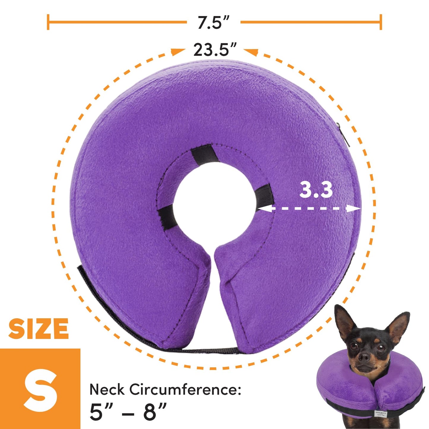 BENCMATE Protective Inflatable Collar for Dogs and Cats - Soft Pet Recovery Collar Does Not Block Vision E-Collar (X-Large, Blue)
