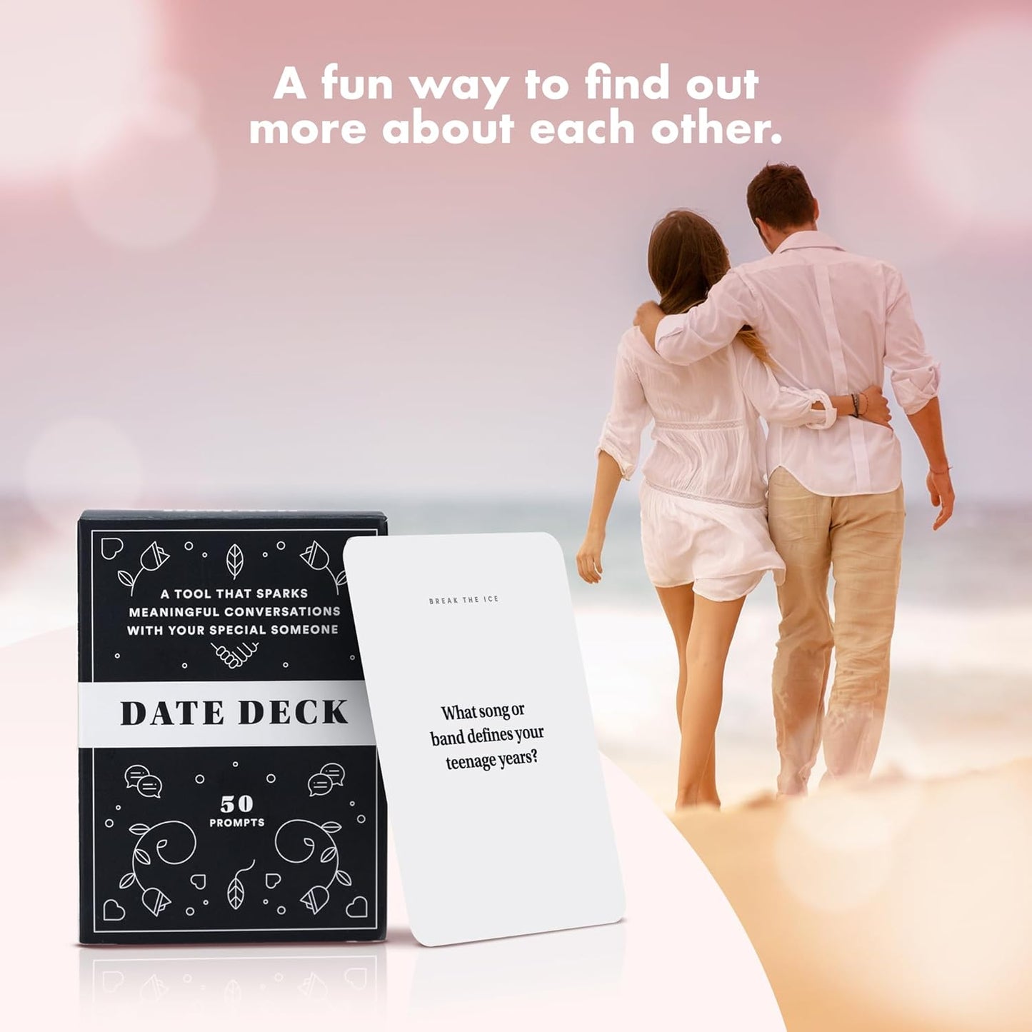 BestSelf Co. Date Deck Exciting, Engaging, and Though-Provoking Conversation Prompts Perfect for Unlocking Connection, Intimacy and Meaningful Discussion — 50 Cards
