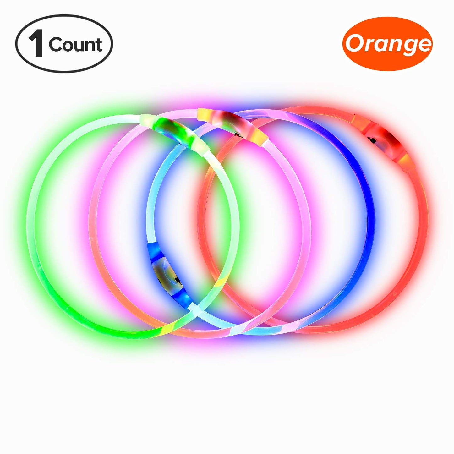 BSeen LED Pet Collar, USB Rechargeable, Glowing for Night Safety, Fashion Light up Collar for Small Medium Large Dogs (Pink)