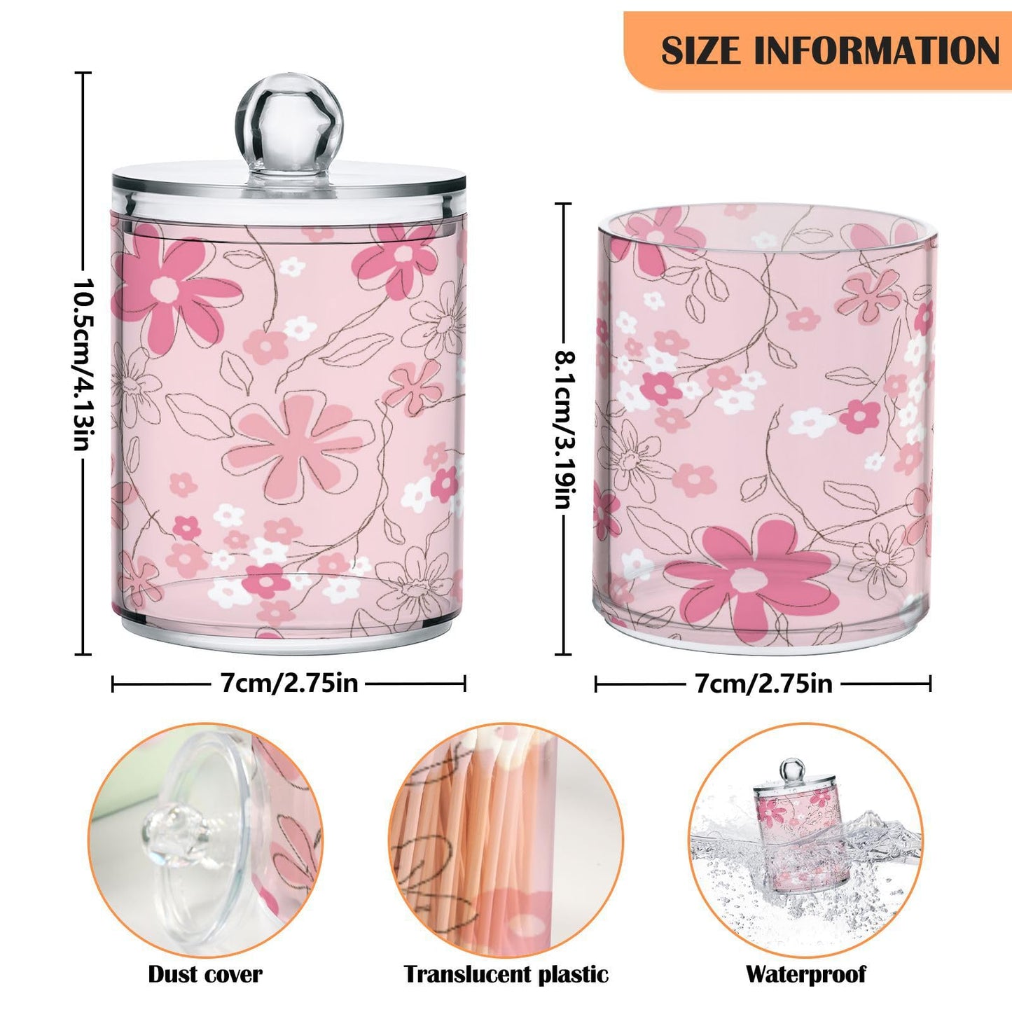 Halloween Skull 2PC Airtight Transparent Plastic Storage Jar, Food Storage Container Glass, Can Store Candy, Salt, Coffee Beans, With lid, Easy To Use