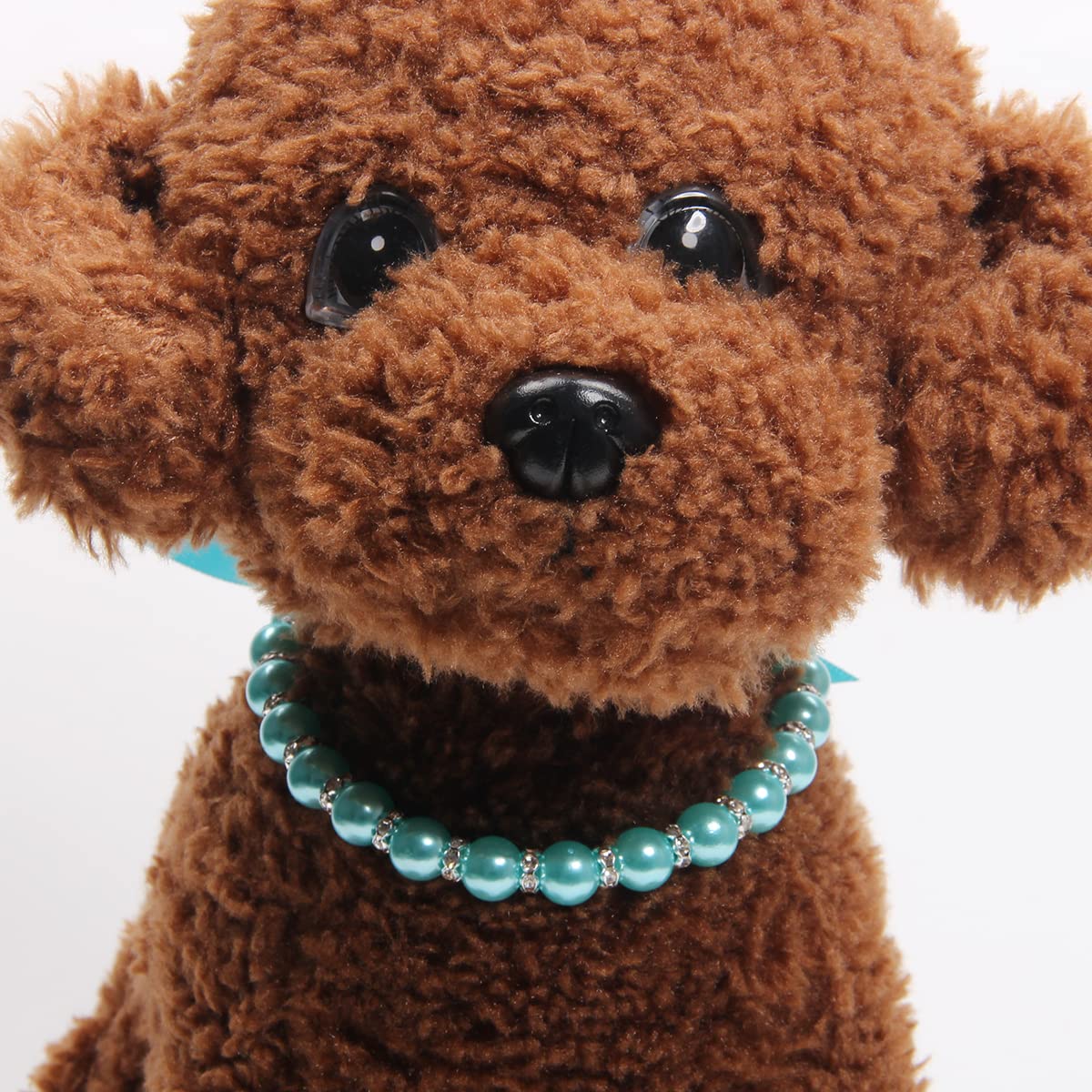 Dog Cat Pearls Necklace Collar with Bling Accessories and Ribbon Bow Pet Puppy Jewelry for Female Dogs Cats Small Medium (XL, Pink)