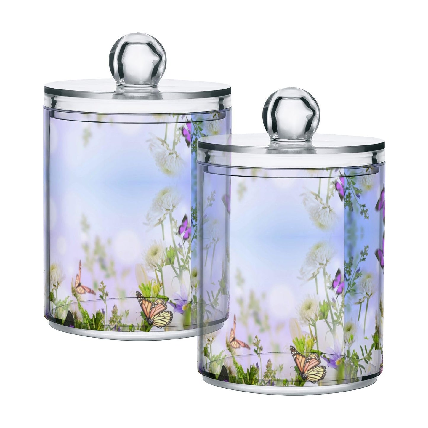 Halloween Skull 2PC Airtight Transparent Plastic Storage Jar, Food Storage Container Glass, Can Store Candy, Salt, Coffee Beans, With lid, Easy To Use