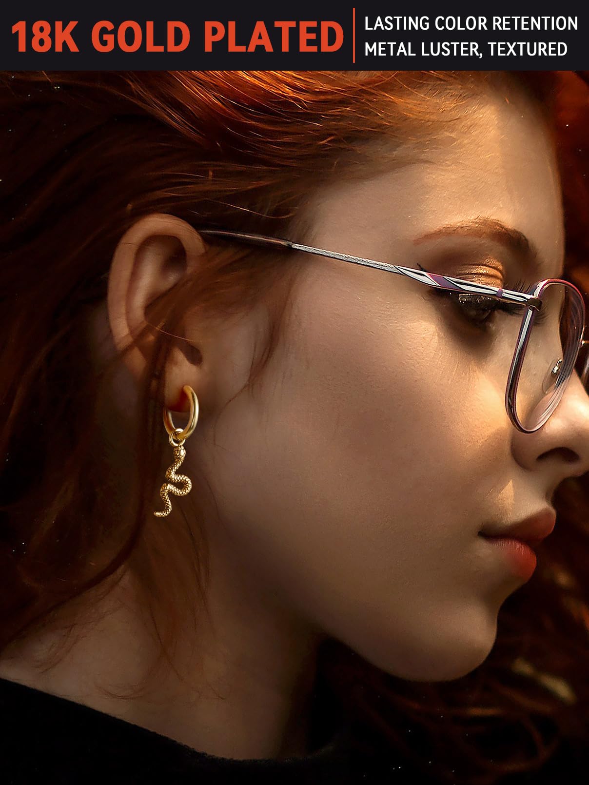 FaithHeart Dragon/Dinosaur/Snake Hoop Earrings for Men, Sturdy Stainless Steel Punk Biker Animals Hypoallergenic Jewelry, Gift Box