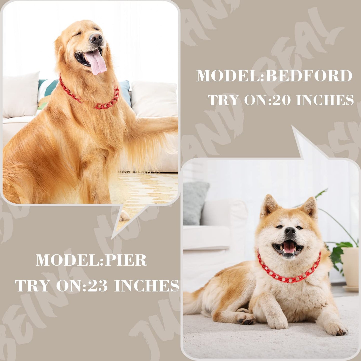 18K Gold Plated Dog Chain Collar-3/4 Inch (20mm) Width Cuban Link Durable Dog Necklace, Cute Fashion Pet Collar for Pit Bulldog, Light Metal Jewelry Bold Chain Puppy Accessories (26 inch, Gold)