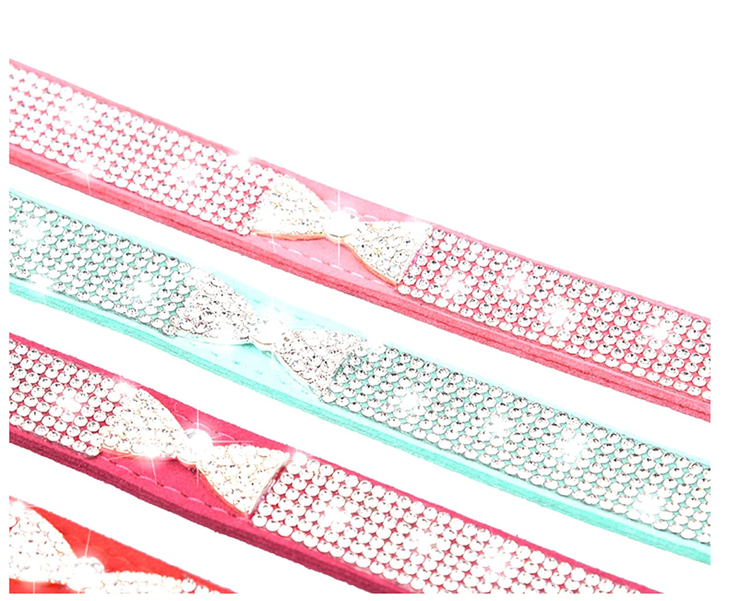 Rhinestone Dog Collar, Cute Dazzling Sparkling Soft Suede Leather Dog Cat Rhinestone Collar Crystal Diamond Pet Dog Puppy Collar (XS, Blue-1)