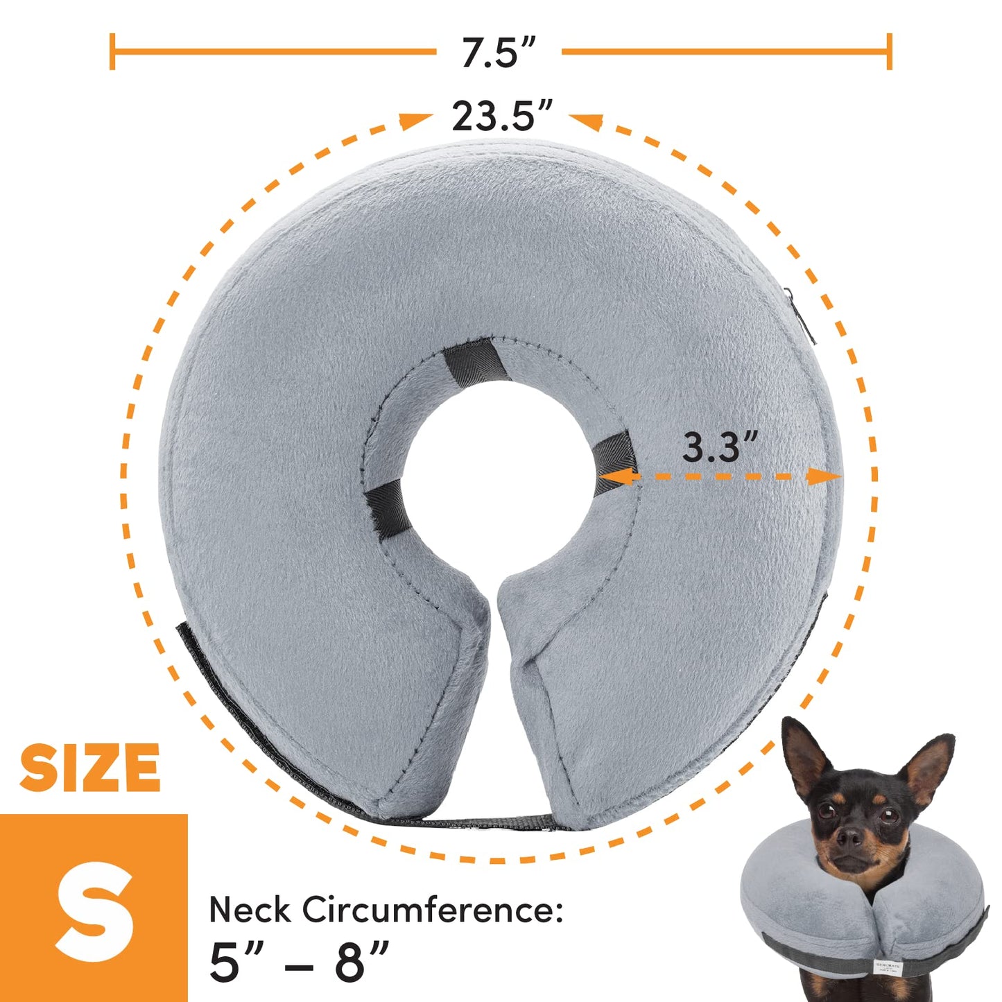 BENCMATE Protective Inflatable Collar for Dogs and Cats - Soft Pet Recovery Collar Does Not Block Vision E-Collar (X-Large, Blue)