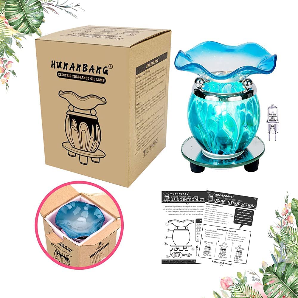HUNANBANG 3 in 1 Electric Oil Diffuser Warmer Scented Wax Warmer Candle Wax Melt Warmer Wax Melter Fragrance Wax Burner(LW-Purple2)
