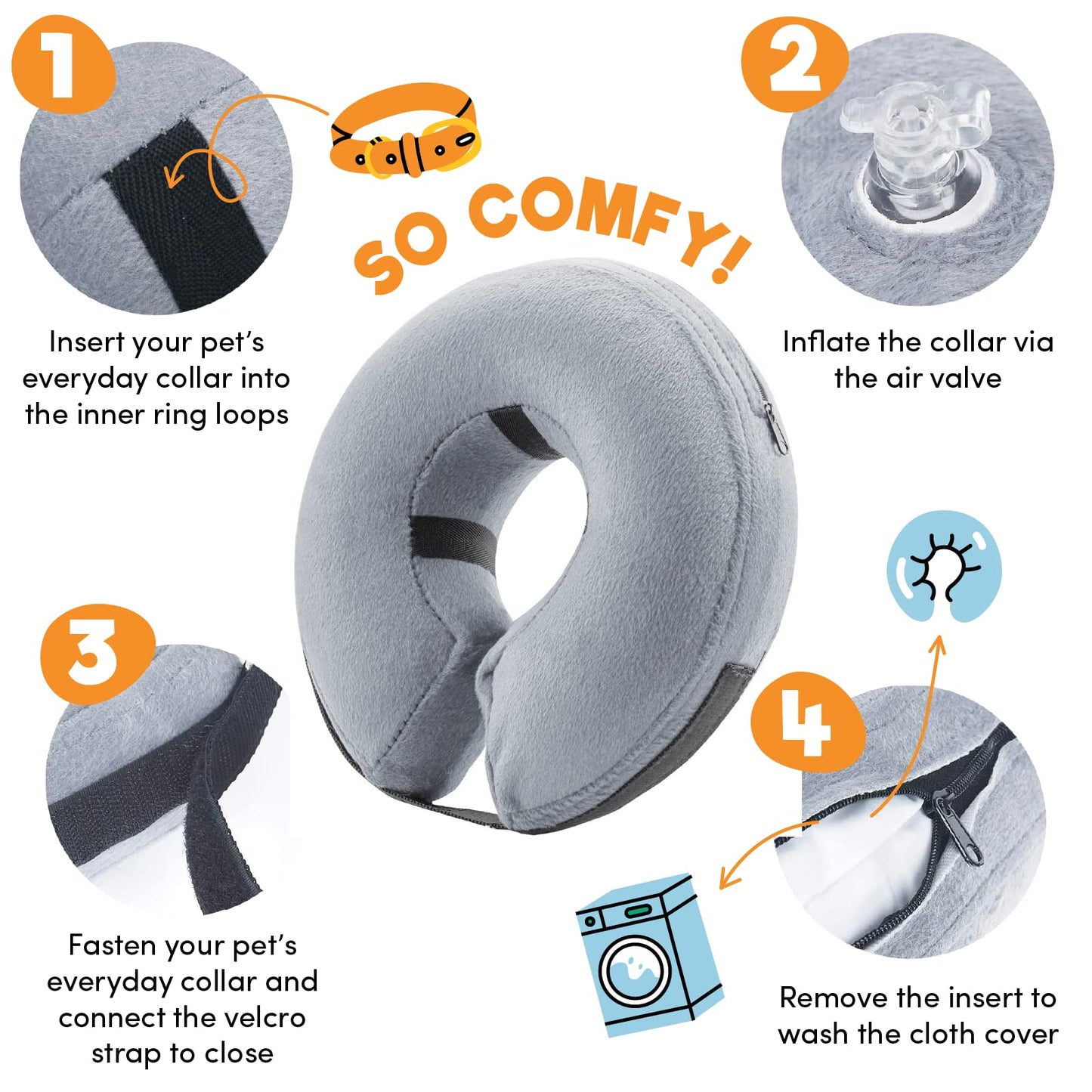 BENCMATE Protective Inflatable Collar for Dogs and Cats - Soft Pet Recovery Collar Does Not Block Vision E-Collar (X-Large, Blue)