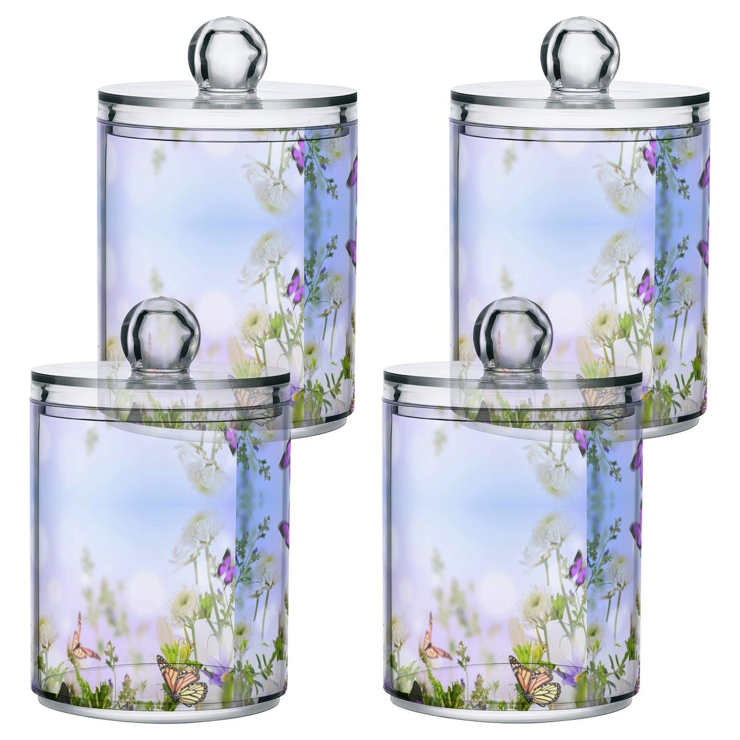 Halloween Skull 2PC Airtight Transparent Plastic Storage Jar, Food Storage Container Glass, Can Store Candy, Salt, Coffee Beans, With lid, Easy To Use