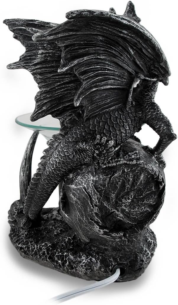 Obsidian Magma Gothic Dragon Lighted Electric Oil and Wax Warmer