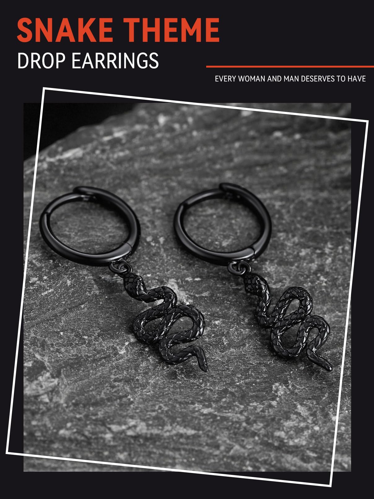 FaithHeart Dragon/Dinosaur/Snake Hoop Earrings for Men, Sturdy Stainless Steel Punk Biker Animals Hypoallergenic Jewelry, Gift Box