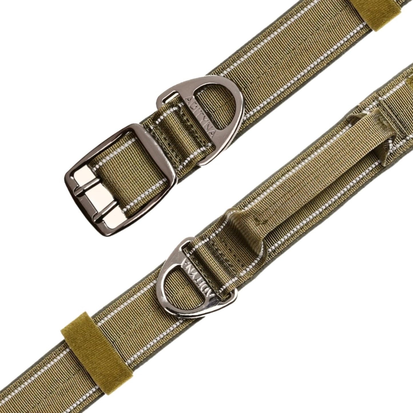 ADITYNA - Heavy Duty Dog Collar with Handle - Thick Dog Collar for Large Dogs - Wide, Reflective, Tactical, Soft Neoprene Padded - Perfect Dog Collar for Training and Walking