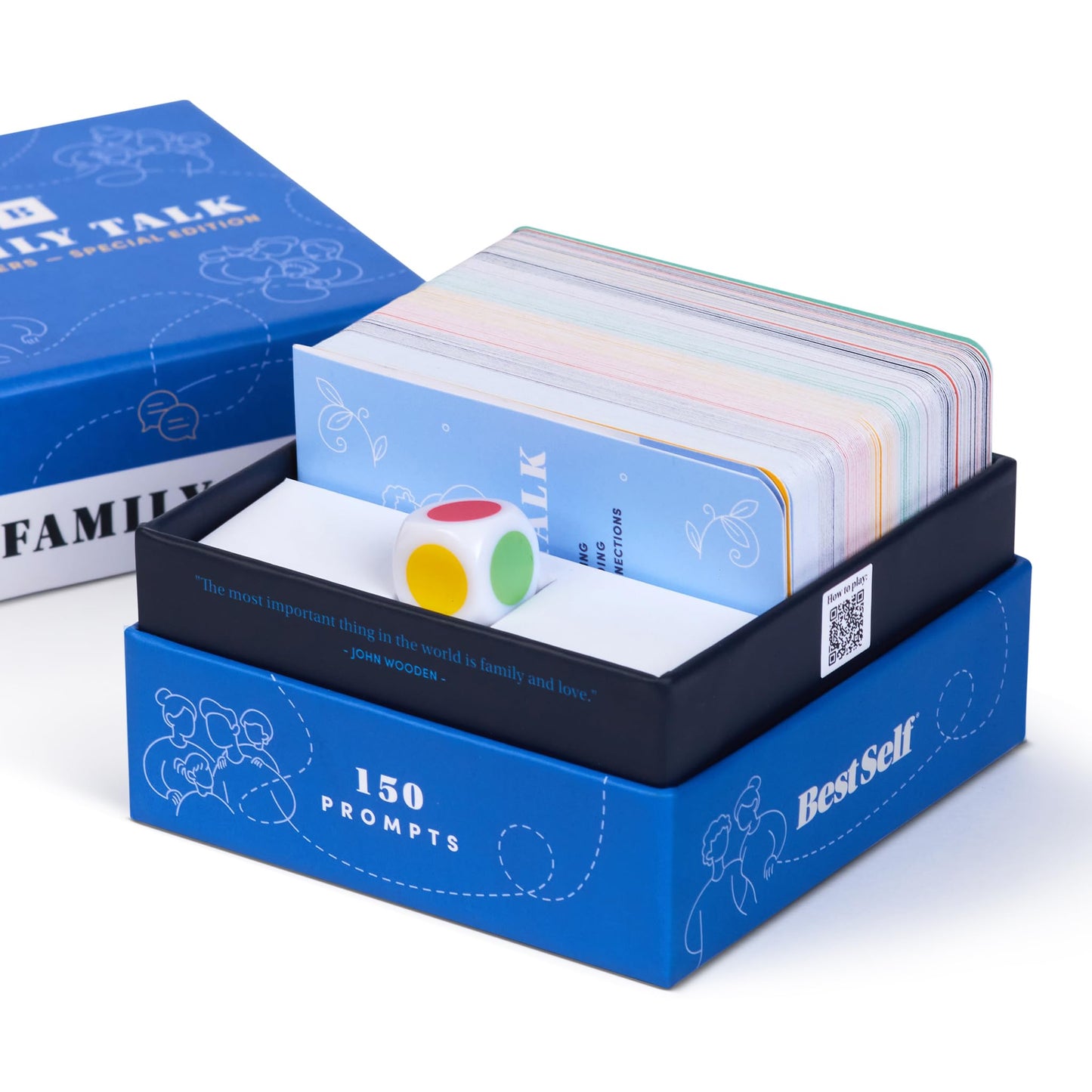 BestSelf Icebreaker Deeper Talk Deck - Conversation Starter Card Pack to Deepen Friendships with 150 Prompts to Create Real Conversations for Friends, Coworkers, Family, Dates