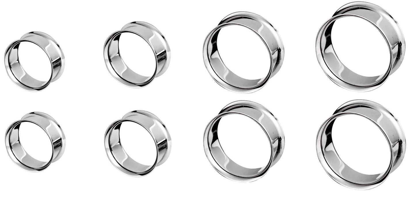 Forbidden Body Jewelry Ear Gauges, Ear Tunnels, Tunnels For Ears, 12G-2 Inch Surgical Steel Mirror Finish Double Flared Tunnel Plug Earrings (Sold in Pairs)