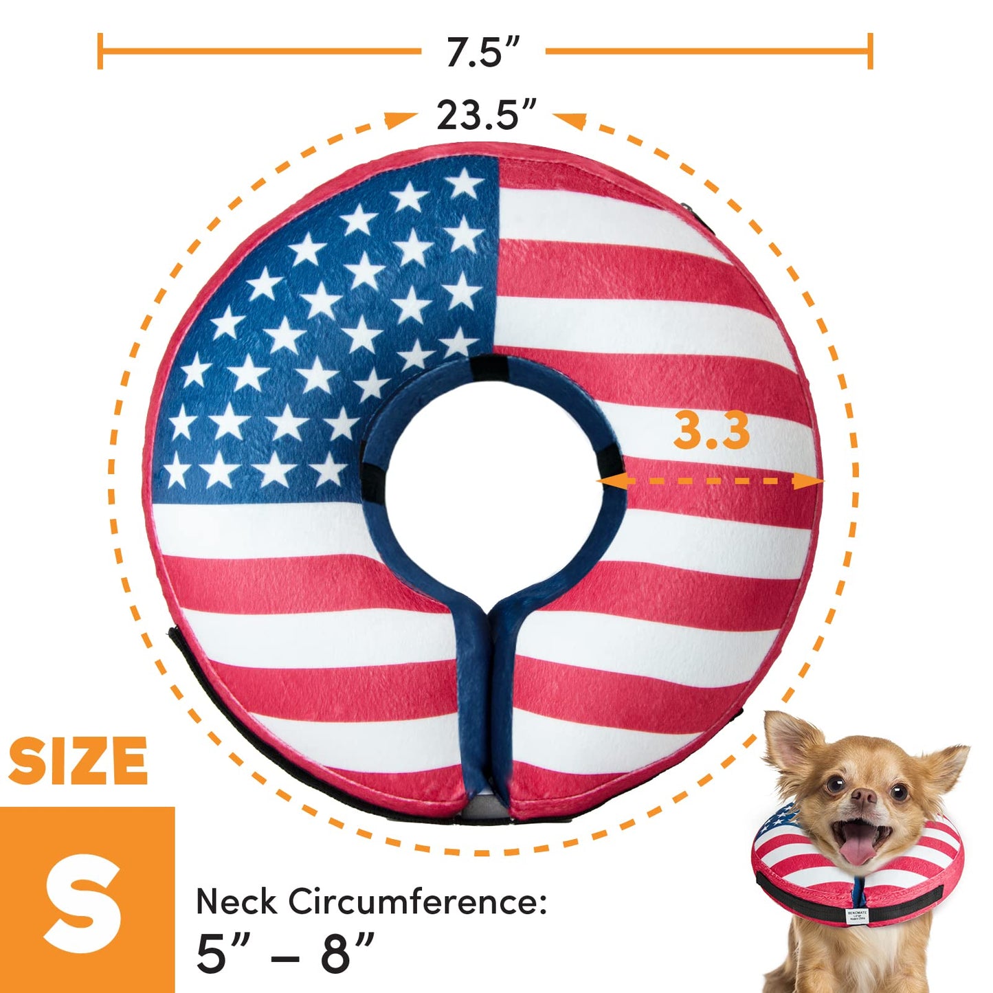 BENCMATE Protective Inflatable Collar for Dogs and Cats - Soft Pet Recovery Collar Does Not Block Vision E-Collar (X-Large, Blue)