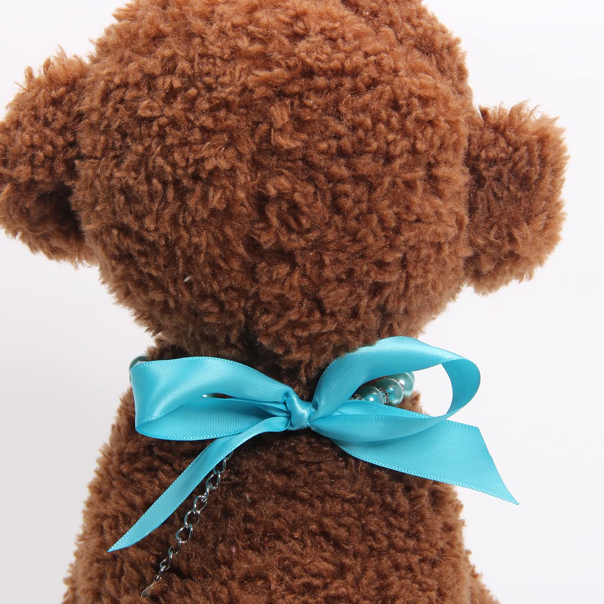 Dog Cat Pearls Necklace Collar with Bling Accessories and Ribbon Bow Pet Puppy Jewelry for Female Dogs Cats Small Medium (XL, Pink)