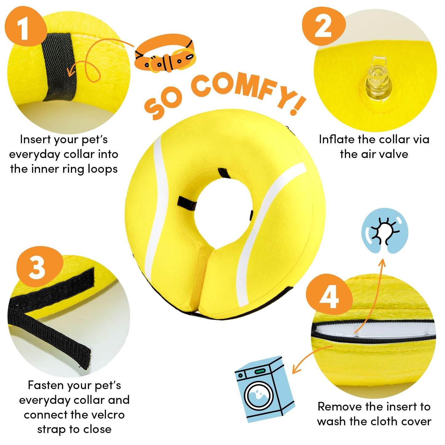 BENCMATE Protective Inflatable Collar for Dogs and Cats - Soft Pet Recovery Collar Does Not Block Vision E-Collar (X-Large, Blue)
