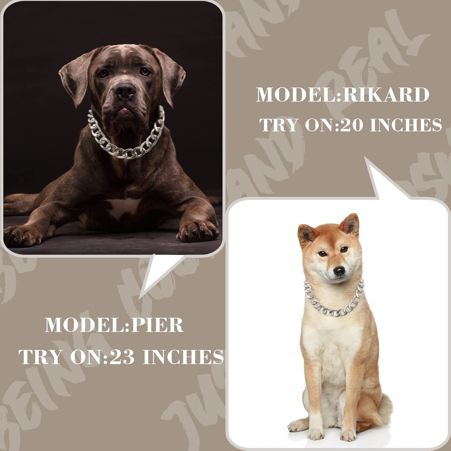 18K Gold Plated Dog Chain Collar-3/4 Inch (20mm) Width Cuban Link Durable Dog Necklace, Cute Fashion Pet Collar for Pit Bulldog, Light Metal Jewelry Bold Chain Puppy Accessories (26 inch, Gold)